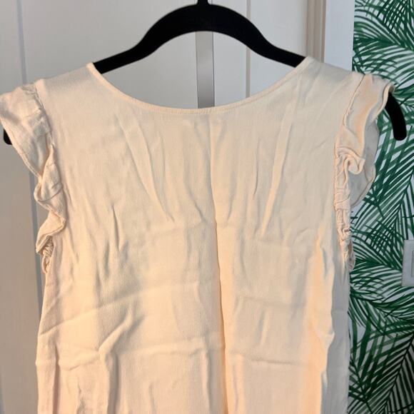 Ba&sh Cream Fani Crepe Ruffle Blouse Small - Picture 7 of 14